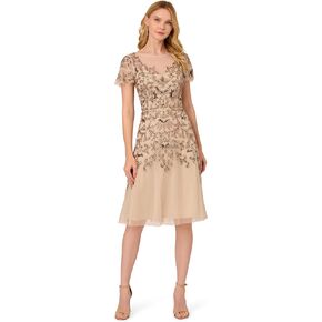 Adrianna Papell Women's Beaded Lace Dress