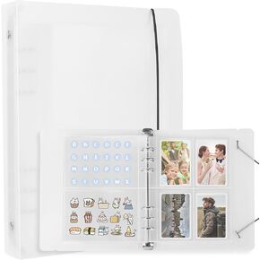 Blank Sticker Book Collecting Album A4 Reusable Sticker Collecting 9.65 * 12.2 * 1.18in Sticker Binder Storage Book Sticker Organizer Collection with 4 Different Sized Pockets