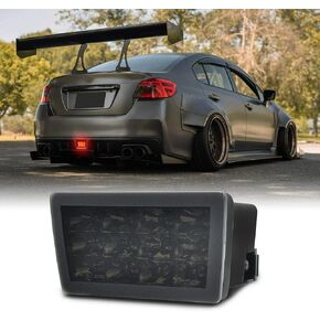 LED F1 Style Rear Fog Light Compatible with WRX STi 2011-2021 / Impreza 2011-2016 / XV Crosstrek 2013-2017, Strobe Flashing Brake Light Smoked Lens