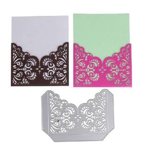 1 Pcs Flourish Lace Pocket Cutting Dies Stencils,DIY Scrapbooking Artist Metal Cutting Dies Scrapbooking Album Emboss Paper Craft Die Cut Card Make Stencil Die Template 145x103mm