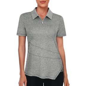 Viracy Women's Golf Shirt Short Sleeve Loose Fitting 1/4 Zip Up Polo Shirt UV Protection Fast Dry Athletic Tops S-3XL