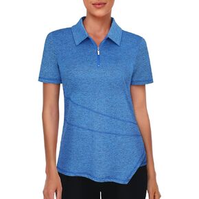 Viracy Women's Golf Shirt Short Sleeve Loose Fitting 1/4 Zip Up Polo Shirt UV Protection Fast Dry Athletic Tops S-3XL
