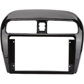 Fydun Navigation Panel Frame, Black ABS Car Stereo Audio Fascia Frame for Mitsubishi Mirage 2012+