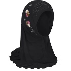 Hijab for Girls 2-6 Kids Muslim Headscarf Flower Islamic Arab Head Scarf Headwraps Children's Instant Hijabs