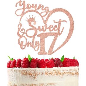 غلاف كعكة عيد الميلاد السابع عشر السعيد، زينة كعكة الشباب الحلو & فقط 17، الملكة الراقصة 17، زينة حفلات عيد الميلاد السابع عشر، بريق ذهبي وردي