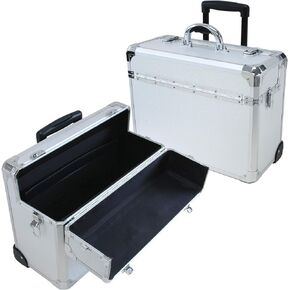 T.z Apl-410t Sd Wheeled Pilot Case, 18-1/4 X 8 X 13-3/4 in, Silver, One Size
