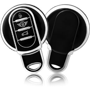 OFFCURVE Key Fob Cover for BMW Mini, Car Key Case Compatible with BMW Mini Cooper S D SD F56 F55 F54 F57 F60 R55 R56 R57 R58 R59 R60 S Roadster Smart Key Fob Holder Protector Car Accessories, White