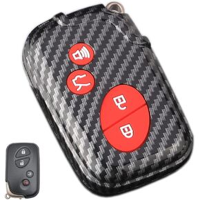 ABS Carbon Fibre Protector Key Fob Cover Case fit for Lexus ES350 GS300 GS350 GS430 GS450h ISC IS250 IS350 LS460 LS600h Keyless Entry Key Fob HYQ14AAB 89904-50380 89904-30270 (Black)