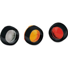 Kuryakyn 5482 Motorcycle Lighting Accessory: Deep Dish Bezel for 2000-19 Harley-Davidson Motorcycles with Bullet Turn Signal/Blinker Lights, Red Lens, Gloss Black, 1 Pair