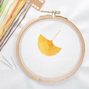 EXCEART 1 Set Ginkgo Leaf Embroidery Crafts for Adults Embroidery Kit Cross Stitch Kits for Adults Punch Tool Home Tool Kit Decor Home Embroidery Needle Ornaments Organza Embroidered