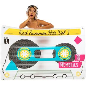 BigMouth Inc. Giant Retro Pool Float, Blow Up Pool Raft, Over 5 Feet Long, Durable Inflatable Summer Party Water Toy