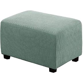 ADPON Rectangle Ottoman Cover Sofa Chaise Part Slipcover Footrest Sofa Slipcovers Stool Cover Footstool Protector Covers Feature Stretch Thick Soft Jacquard Fabric (Large,Chocolate)
