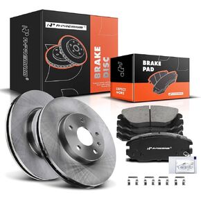 A-Premium 12.64 inch (321mm) Front Disc Brake Rotors + Ceramic Pads Kit Compatible with Select Chevy, Buick, Saab and GMC Models - 9-5, Equinox, Impala, Malibu (Limited), Allure, Lacrosse, Regal