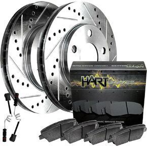 Hart Brakes Front Brakes and Rotors Kit |Front Brake Pads| Brake Rotors and Pads| Ceramic Brake Pads and Rotors - PHCF.35165.02