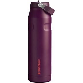Stanley IceFlow Flip Straw 2.0 Water Bottle 36 OZ | Built-In Straw with Larger Opening | Lightweight & Leak-Resistant | Insulated Stainless Steel | BPA-Free | Plum