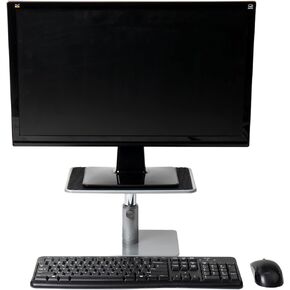 Mind Reader MONRISE-BLK Monitor Riser, Metal Laptop Stand, Adjustable Riser, Silver with Black Top