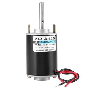 12V/24V 30W CW/CCW Permanent Magnet DC Motor Reversible Electric Gear Motor High Speed Low Noise for DIY Generator XD-3420 (12V 3000RPM)