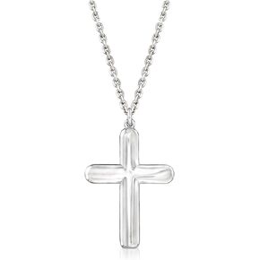 Ross-Simons Italian Sterling Silver Cross Necklace. 18 inches