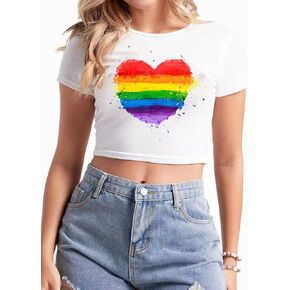 Women St Patricks Day Crop Tee Tops Leaf Clover Shamrock Shirts