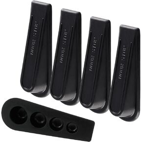 Bivethoi 5 Pack Heavy Duty Door Stopper 1.3", Black Rubber Door Stop Wedge Sturdy Stackable Door Stops for Bottom of Tile, Concrete, Carpet, Wooden Door
