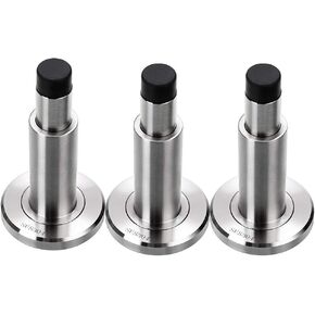 Sumnacon 3 Pcs Sturdy Adjustable Door Stoppers - Stainless Steel Modern Door Stops with Rubber Buffer, Wall Mounted Metal Doorstops with Hardware for Home Office, Silver