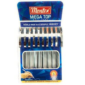 Mega Top Ball Pen-Blue,Pack of 10 in Kuwait