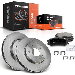A-Premium 11.64 inch (295.8mm) Front Vented Disc Brake Rotors + Ceramic Pads Kit Compatible with Select Chevy, Pontiac, Saturn and Suzuki Models - Equinox 07-09, Captiva Sport 12-15, Torrent 07-09