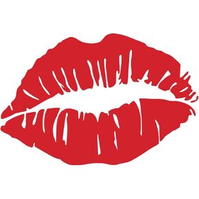 Lips Kiss Mouth Vinyl Decal Sticker Car Window Bumper Die Cut 5.5-Inches Premium Quality UV Resistant No Background (5.5-Inches, Red) JMM0297RED5 in Kuwait