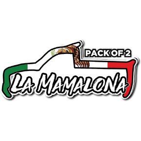 | La Mamalona Mexico Sticker Car Trucks Vinyl Decals Mexico Flag Background Window Sticker Vinyl 2 Pack Decal -Imp 53