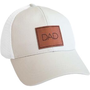 Inkopious Dad Trucker Hat Vegan Leather Patch Gift for Father's Day