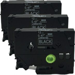 NEOUZA 3PK متوافقة مع خرطوشة شريط ملصقات Brother P-Touch مغلفة TZe TZ 12 مم × 5 متر (TZe-B31 أسود على فلورسنت برتقالي)