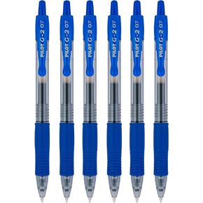 PILOT G2 Premium Refillable & Retractable Rolling Ball Gel Pens, 0.7mm Fine Point, Blue Ink, 6 Count