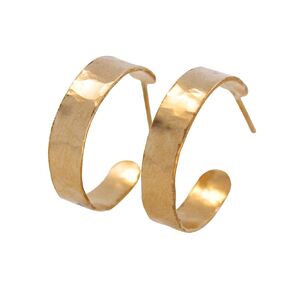Open Hoop Earrings14k Gold Filled post Hammered Wide 5mm Handmade Wrap Hoops for Women