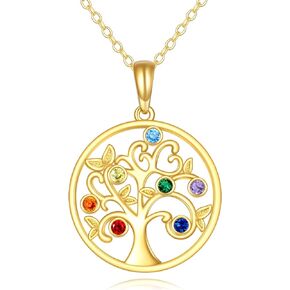 14K Solid Gold Tree of Life Pendant Necklace 14K Real Gold Jewelry Anniversary Christmas Birthday Gifts for Women Girls
