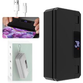 Mini Bag Sealer,3 in 1 USB Rechargeable Heat Sealer and Cutter,5 Adjustable Gears Chip Bag Sealer,with 3000mAh Battery and 3.8" Heating Strip Seal for Chip Bags, Plastic Bags, Snack Bags (Black)