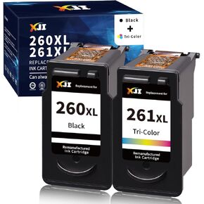 XJI Remanufactured Ink Cartridges Replacement for Canon 260 XL 261 XL PG-260XL CL-261XL 260 261 Black and Color Value Pack, for Pixma TR7020 TR7020a TS5320 TS6420 TS6420a Inkjet Printer