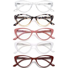 EYEURL 4-Pack نظارات قراءة عين القطة للنساء - نظارات كمبيوتر تحجب الضوء الأزرق مضادة للوهج لقارئ عين القط