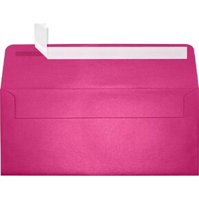 LUXPaper #10 Business Envelopes | Peel & Press | 4 1/8" x 9 1/2" | Azalea Metallic | 80lb. Text | 50 Qty