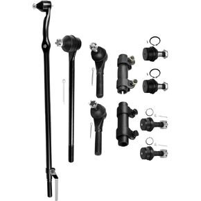 10pc Set 4WD Front Suspension Kit Inner Tie Rod End Outer Tie Rod End Tie Rod Adjusting Sleeve Lower Ball Joint Upper Ball Joint Replacement for Ford Bronco for F-150