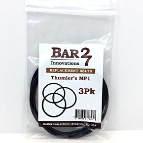 Bar27 Replacement Belts 3 Pack Compatible with Thumlers Tumbler T100 and MP-1 Drive Belt