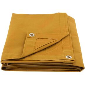Mytee Products 6' x 8' Dark Brown Canvas Tarp 12oz - Water Resistant & Breathable - Heavy Duty Tarps - Multipurpose Tarpaulin Cover for Camping Tent
