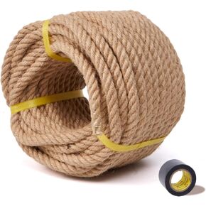 Rope Jute Rope 1 1/2 Inch 98Ft Thick Rope for Crafts Hemp Rope for Swing Heavy Duty Hanging Ropes