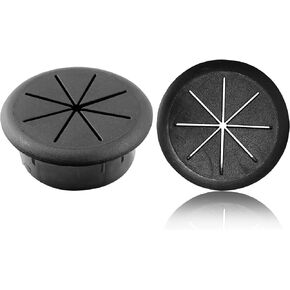 5 Pcs ID 2" Desk Hole Grommet Desk Cord Grommet, Cable Hole Cover Plastic Hole Plugs Desk Grommet Kit Wire Protection - Black