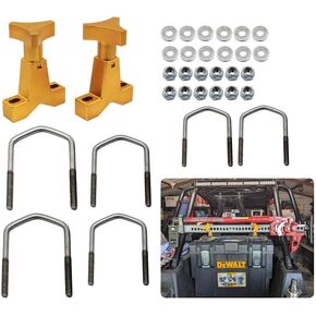 2PCS High-Lift Jack Tube Mount 1-2.5" (Round/Square) Compatible With Jeep Cherokee,Gladiator,Renegade,Grand Cherokee L Wrangler (silver)