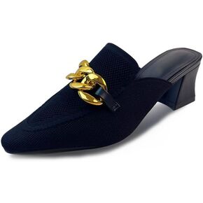 Women's Mules Low Heel Pointed Toe Dressy Sandals Comfortable Heels Wedding Casual Shoes