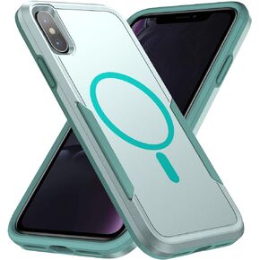 Strong Magnetic for iPhone Xs Max Case,[Compatible with Magsafe] [20FT Military Grade Drop Tested] Shockproof Tough Rugged Protective Case -6.5 inch (Black)