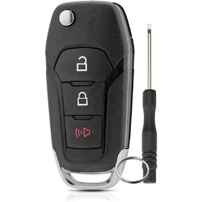 4 Button Car Remote Control Key for Ford Transit 2019 2020 2021 Ford Transit Connect 2019-2023 Flip Keyless Entry Remote Key ( N5F-A08TAA 164R8236 164R8281) with Keyring and Screwdriver