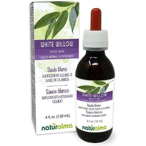 White Willow (Salix alba) bark Alcohol-Free Tincture Naturalma | 4 fl oz Liquid Extract in Drops | Herbal Supplement | Vegan | Product of Italy