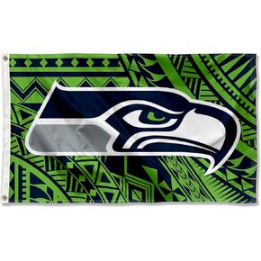 Seahawks Samoan Pattern 3x5 Grommet Flag
