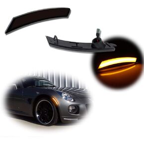 2 قطعة مصابيح LED كهرمانية بعدسة مدخنة متوافقة مع مصابيح بونتياك سولستيس 2006-2010، 2007-2010 زحل سكاي مصابيح علامة جانبية للمصد الأمامي in Kuwait